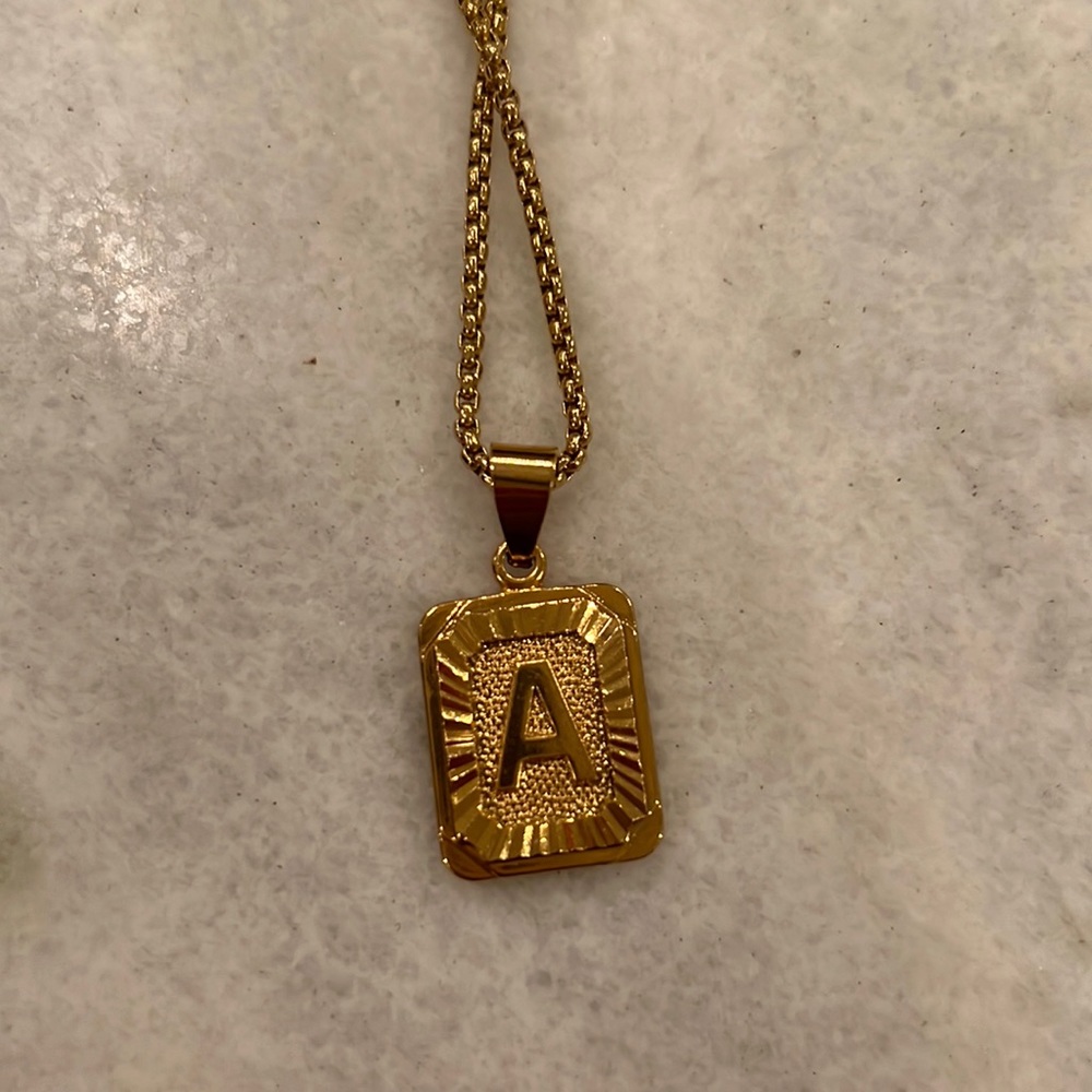 Letter A initial necklace